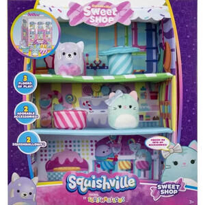 Squishville by Original Squishmallows Sweet Shop, Playset with 2-Inch Priya